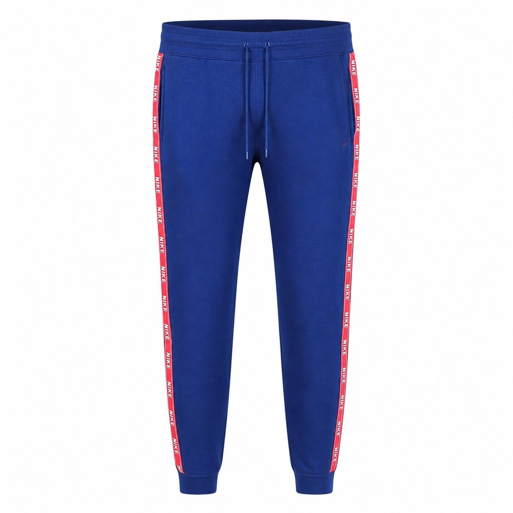 Nike Sportswear Mens 3X Royal Blue Red Logo Tape‎ Joggers Fleece Sweatpants